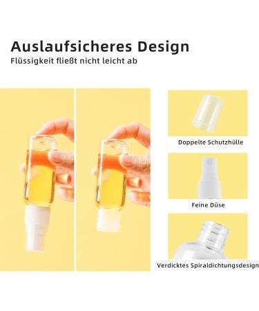 Ysimple Travel Bottles Set - Transparent Plastic Spray Containers for Cosmetics | 50ml Travel Size with Funnel for Air Travel Perfume Shampoo & Lotion - Buy Online on GoSupps.com