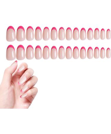 Nails Press Ons - Almond Fake Nails French False Nails French Style Almond-Shaped Easy to Match for Wedding Masquerade Valentine's Day Dating Lambo Style 2 - Buy Online on GoSupps.com