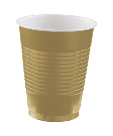 Disposable Double Stack Plastic Cups - 18 oz. | Gold | 50 Pcs.