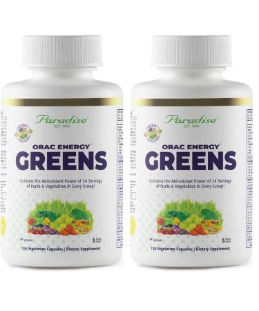 Paradise Herbs, ORAC Energy, Superfood Capsules, Includes Over 42 Organic & Wild-Crafted Ingredients, Probiotics & Enzymes, 120 Count (Pack of 2) 15 Servings (Pack of 2)