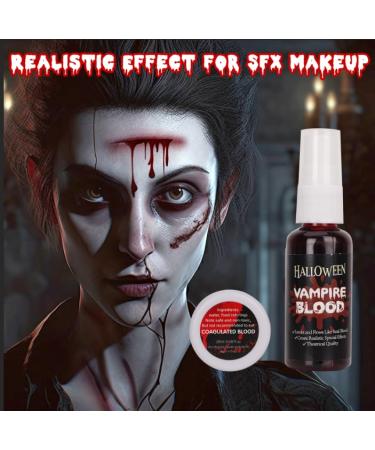 Demonic Special Effects Halloween Makeup Kit - 6 Color Bruise Palette Scar Wax Fake Blood Spray & Sponges for Cosplay - Buy Online on GoSupps.com