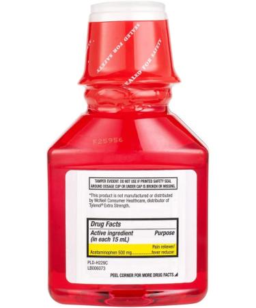 Rite Aid Adult Extra Strength Pain Reliever Cherry Flavor 500mg/15mL - 8 fl oz for Joint, Muscle, Arthritis, Back, and Menstrual Pain Relief - Buy Online on GoSupps.com