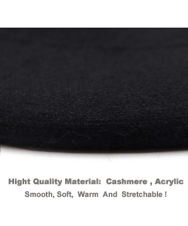 Wheebo French Cashmere Beret Hat Reversible Solid Color Cap - Black for Women Girls Lady Adults - Buy Online on GoSupps.com
