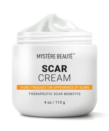 Scar Cream - Advanced Repair for Clear Smooth Radiant Skin - Infused with Vit C E Rosehip Aloe Vera Citric Acid - Lightens Acne - Improves Elasticity - 4 oz
