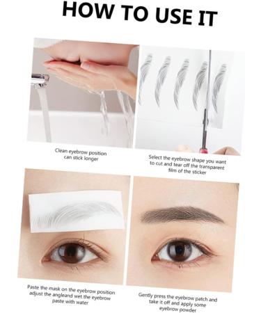 MAGICLULU 5pcs Eyebrow Stickers Temporary Eyebrows 6 Transfer Paper with Soy Ink Shaping Plate 21x15cm Brown - Buy Online on GoSupps.com