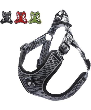 Suredoo Adjustable Dog Harness - No Pull Reflective Breathable for Large Medium & Small Dogs - Soft & Safe - Ideal for Puppies & Pets (L Gray) - Buy Online on GoSupps.com