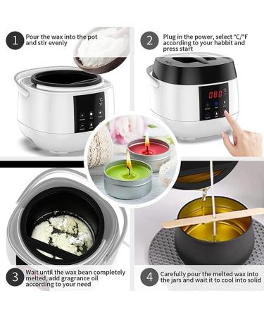 Premium Electrical Candle Wax Melting Pot Set - DIY Candlestick Maker with LED Temp Display | Perfect for Beginners & Gifts | Quality Candle Production Accessories - Buy Online on GoSupps.com
