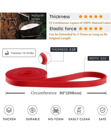 TIFERETH Resistance Bands for Exercise Bands for Working Out Pull-Up Assistance Bands Elastic Bands for Exercise Heavy Duty Workout Bands Set Long Assist Powerlifting Rubber Bands Loop Fitness Tension Red (15-35lbs) - Buy Online on GoSupps.com
