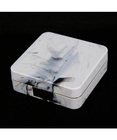 Rankomu Portable Contact Lens Case - Marble Mirror Square Design & Golden Color | International Shipping Available - Buy Online on GoSupps.com