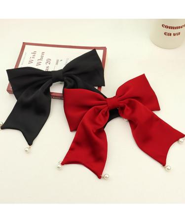 scicent Hair Bowknots 2 Pieces Fashionable Hair Clips Large Hair Bow Oversized Hair Barrettes for Women Girls Soft Hairdressing Clips Solid Color Hair Accessories - 7718 - Buy Online on GoSupps.com