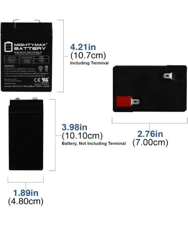Mighty Max Battery ML4-6 - 6V 4.5AH SLA Battery Replacement for CP0660 GP645 LCR6V4P HK-3FM4.5 WP4-6 - International Shipping Available - Buy Online on GoSupps.com