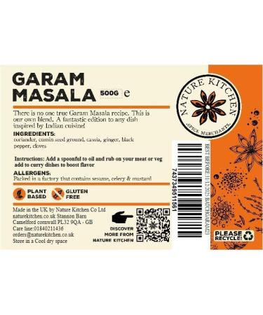 Garam Masala (Mild) 500g Large Bag - Gluten-Free & Vegan Seasoning Spice Blend for Everyday Cooking - Marinades, Sauces, Frying, Baking & Grilling - Nature Kitchen - Buy Online on GoSupps.com