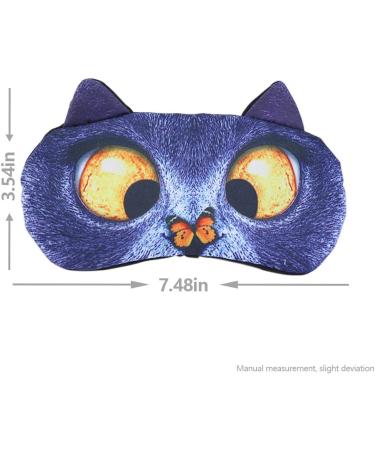 Cute 3D Animal Sleep Mask - Cat & Dog Eye Mask for Kids Girls Women & Adults (British Shorthair) - Blue | International Shipping Available - Buy Online on GoSupps.com