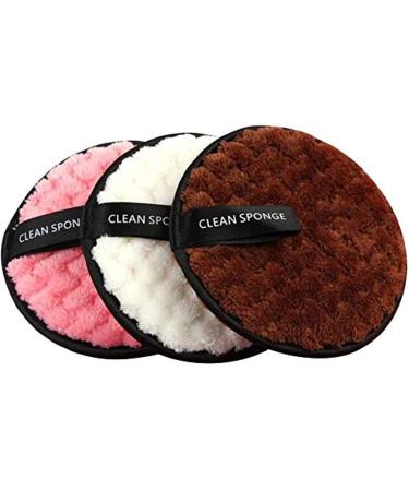 Make-up remover cloth 3 pieces reusable & washable facial cleaning puff chemical-free double-sided soft microfiber remove pads-immediately with only water