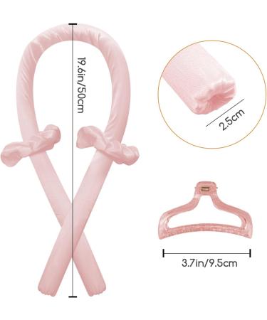 Jsdoin Heatless Curlers Headband - Satin Wave Roller for Long Hair - Pink - Buy Online on GoSupps.com