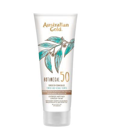Australian Gold SPF 50 Botanical Tinted Face Mineral Sunscreen 3OZ Medium to Tan Skin Tone Mineral Suncreen