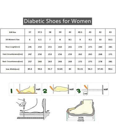 ZGDG Women's Diabetic Shoes | Wide Width Adjustable Closure for Edema Swollen Feet Plantar Fasciitis Arthritis | Size 8 Black Gray - Buy Online on GoSupps.com