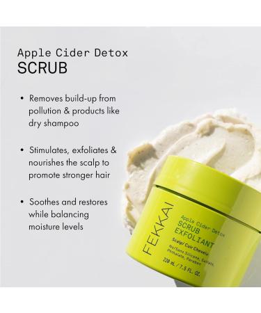 FEKKAI Apple Cider Detox SCALP SCRUB - Gentle Creamy Scalp Exfoliation - Removes Buildup & Promotes Circulation - For All Hair Types - 220ml Jar - Buy Online on GoSupps.com