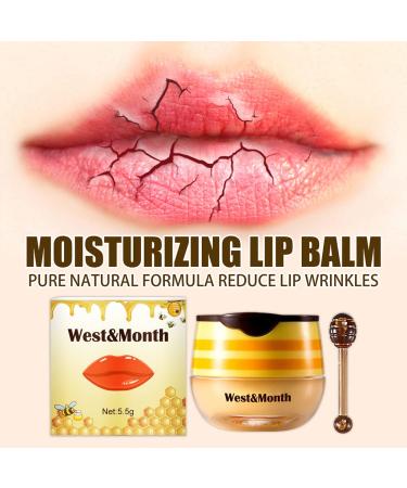 5.5g Bee Lip Balm Honey Pot Honey Propolis Lip Mask Moisturizing Moisture Nourishing Dry & Chapped Lips Lip Care - Buy Online on GoSupps.com