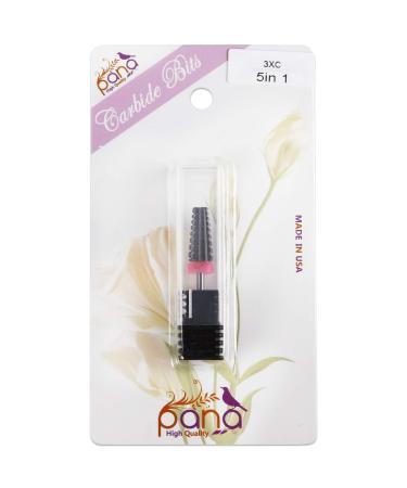 PANA Nail Carbide 5 in 1 Bit - Dual Direction for Left and Right Handed - Fast Acrylic or Hard Gel Removal - 3/32 Shank - Manicure Nail Art Drill (Triple Coarse - 3XC Black) - Buy Online on GoSupps.com