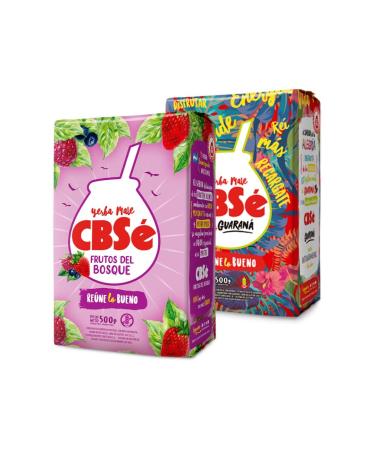 Qumir Pack of Yerba Mate Cbse Fruits de la For t (Fruits del Bosque) of 500 g + Cbse Guarana of 500 g - 2 units - Total 1 kg of Yerba Mate