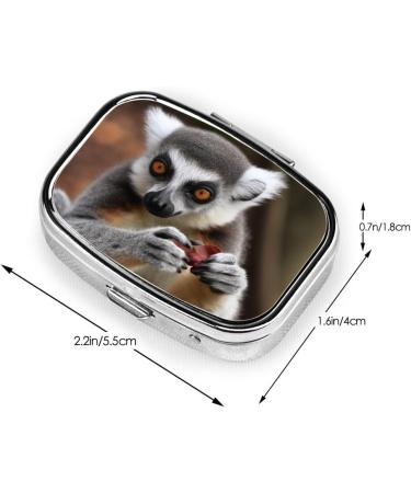 Monkey Lemur Cute Pill Case - 2 Compartment Travel Organizer & Small Pill Box for Purse - Perfect Travel Gift - Buy Online on GoSupps.com