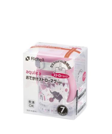 Richell Aqulea Outing Straw Mug 200ml Pink - Stylish Portable Drinkware - Buy Online on GoSupps.com