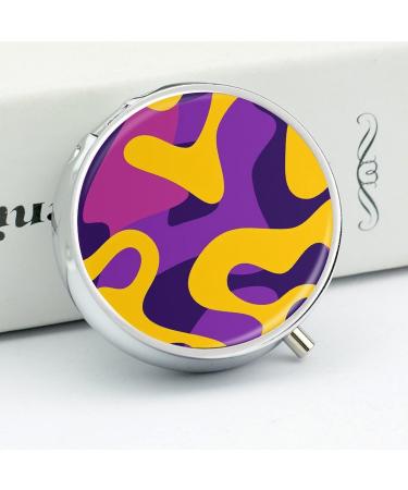 Portable 3 Compartment Pill Box - Travel-Friendly Medicine Organizer in Yellow & Purple - Ideal for Handbag & Pocket - Buy Online on GoSupps.com