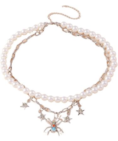 Oralgo Pearl Necklace - Unique Bat Star Trailer Link Chain & Fringed Collarbone Chain for Women | International Shipping - Buy Online on GoSupps.com