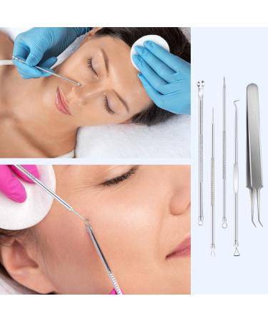 Blackhead Remover Tool Kit - 5 Pack Professional Stainless Steel Extractor Tools for Face and Nose - Pimple Popper, Comedone, Acne, and Whitehead Removal with Case - Buy Online on GoSupps.com