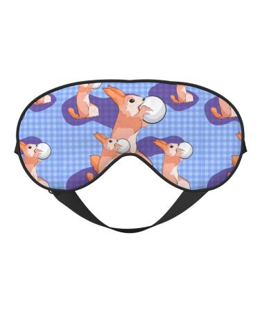 Rabbit Holding The Ball Unisex Elastic Adjustable Buckle Design Blackout Sleep Eye Mask for Home Travel Yoga Office Nap
