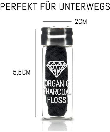 Organic & Vegan Plastic-Free Dental Floss with Activated Carbon - 32m Sustainable Dental Care in Glass Bottle - Buy Online on GoSupps.com