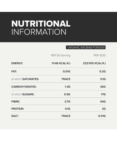 Organic Baobab Powder 500g - Bulk Superfood Supplement - Buy Online on GoSupps.com