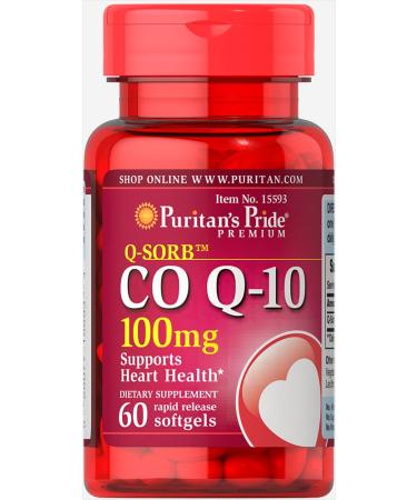 Puritans Pride Q-sorb Coq10 100mg 60 Softgels 1 Bottle