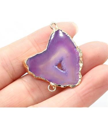 1PC Natural Stone Gem Irregular Geode Edge Connector Handmade Crafts Necklace Bracelet Accessories for Women 20x30-25x35mm Full of Texture (Color : Brown) - Buy Online on GoSupps.com