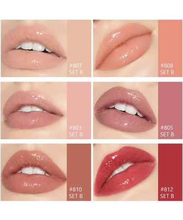  Beliky Girl 6 PCS Lip Plumper Gloss Jelly Color Lipstick Set Lip Plumping Balm Plumper Lip Gloss Treatment - Enhancer Hydrated Lips Hydrater Eliminer les rides de s cheresse (ensemble B) - Buy Online on GoSupps.com