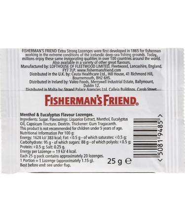 Fisherman's Friend Original Extra Strong Menthol & Eucalyptus Lozenges Pack of 3 (25 g) - Buy Online on GoSupps.com