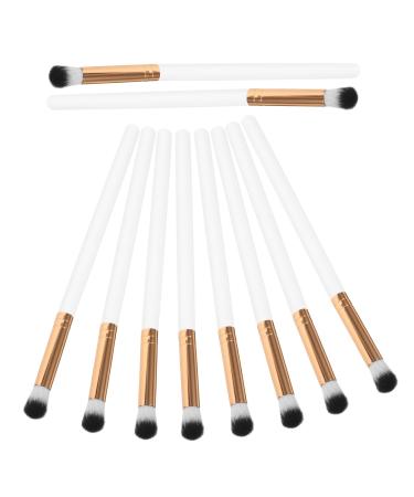 NULYLU 10pcs Makeup Brush Makeup Eyeshadow Brush Small Eyeshadow Brush Eye Makeup Kit Wooden Handle White