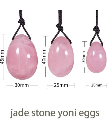 Shop Rose Quartz & Aventurine Yoni Eggs Natural Crystal Kegel Exercisers in S M L Sizes | Tighter Healthier Intimacy - Buy Online on GoSupps.com
