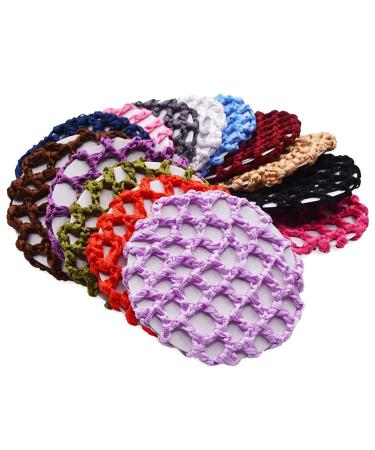 Lurrose 14pcs Crochet Hair Net Bun Cover | Colorful Hair Covers for Sleeping & Styling - Shop Now! - Buy Online on GoSupps.com