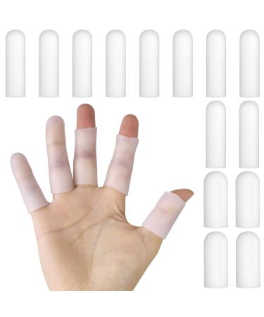 Thinp 14 Pcs Silicone Finger Cots Finger Protectors Finger Bandage Waterproof Finger Protector Finger Sleeves for Relief from Pain of Finger Tips Cracked Arthritis Finger Cracking Friction