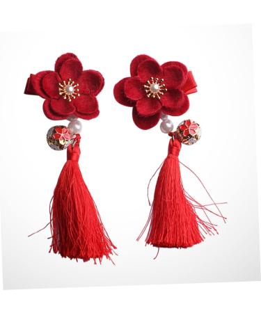 FRCOLOR 3 Pairs Hair Clip for Chinese Clothes Chinese Hair Clip Hair Clips Wedding Hair Clip Asian Hair Clip Tassel Barrettes Tiara for Tiara Child Classic Tassel Clip Red - Buy Online on GoSupps.com