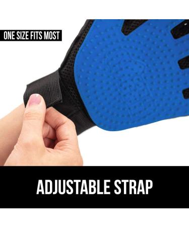 Gorilla Grip Pet Grooming Gloves - Deshedding Brush for Dogs and Cats - Reduce Shedding with Gentle Massage - Five Finger Design with Soft Silicone Tips - Remove Long or Short Hair - Blue - Buy Online on GoSupps.com