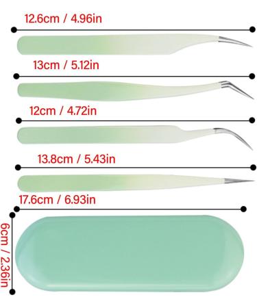 DIY Eyelash Applicator Tool Set | Stainless Steel Tweezers & Scissors for Eyelash Extensions | Green Lash Cluster Tweezers & Eyebrow Curler - Buy Online on GoSupps.com