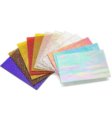 Lanyani 12 Sheets Iridescent Stained Glass Cathedral Art Packs for Mosaic Craft - Assorted Clear, Opaque, and Colored Transparent Mix - Buy Online on GoSupps.com