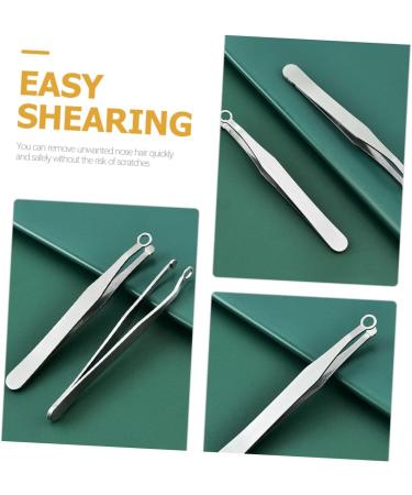 MERRYHAPY Round Nose Hair Clip & Trimmer Set for Men - Stainless Steel Nose & Ear Hair Removal Tool - 9.80X1.00X0.50CM - Buy Online on GoSupps.com