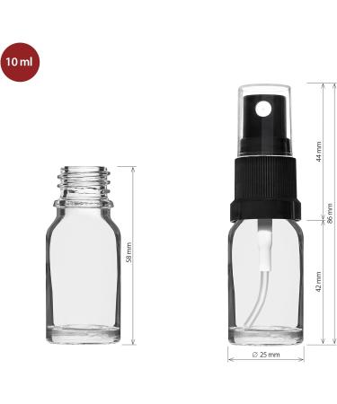 Handsunity 10ml Glass Spray Bottle Set - 12 Black Atomizer Bottles + 29 Accessories - Ideal for Pharmacy & DIY Use - Buy Online on GoSupps.com