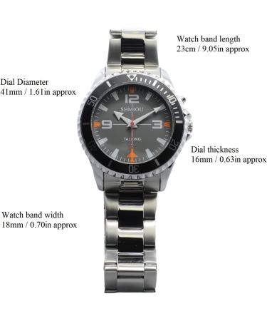 SHMIOU English Talking Watch for Blind Visually Impaired Elderly - Stainless Band Quartz Alarm, Black Dial Silver Frame - Buy Online on GoSupps.com