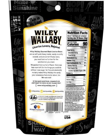 Wiley Wallaby Licorice Beans 7.05 oz - Black Liquorice with a Candy Shell 1Pack - Buy Online on GoSupps.com