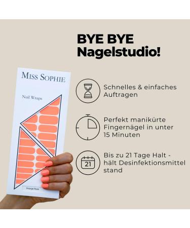 Original Miss Sophie Nail Foils Belle Fleur | 24 Ultra-Thin Nail Polish Strips | Orange Rose | Ideal for Natural Painted Acrylic Gel & Shellac Nails - Shop Now! - Buy Online on GoSupps.com